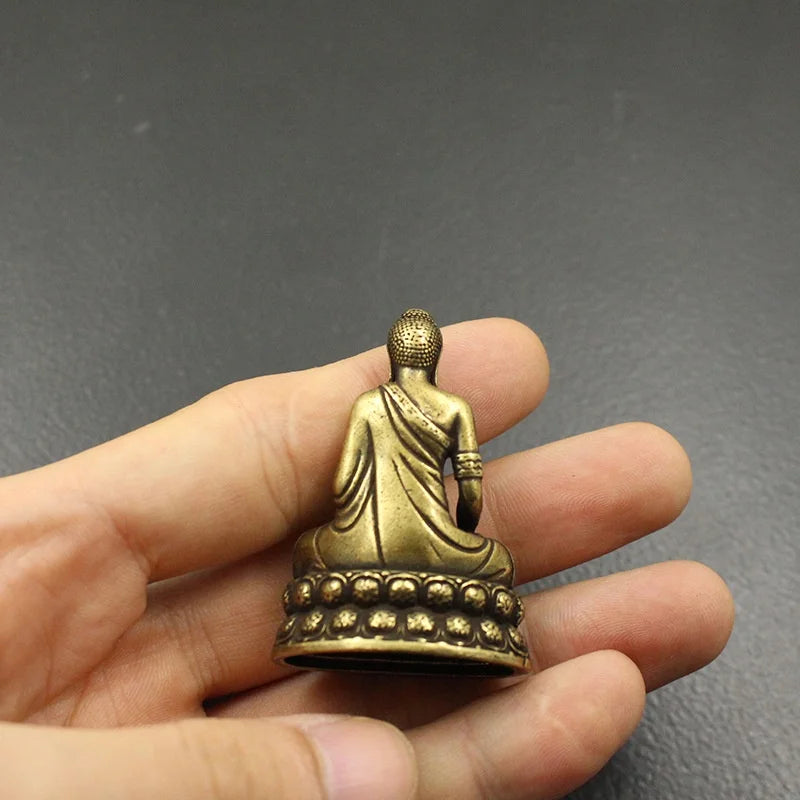 Tinkers Brass Sakyamuni Buddha Figurine Miniature Desktop Copper - Home & Garden > Decor > Figurines