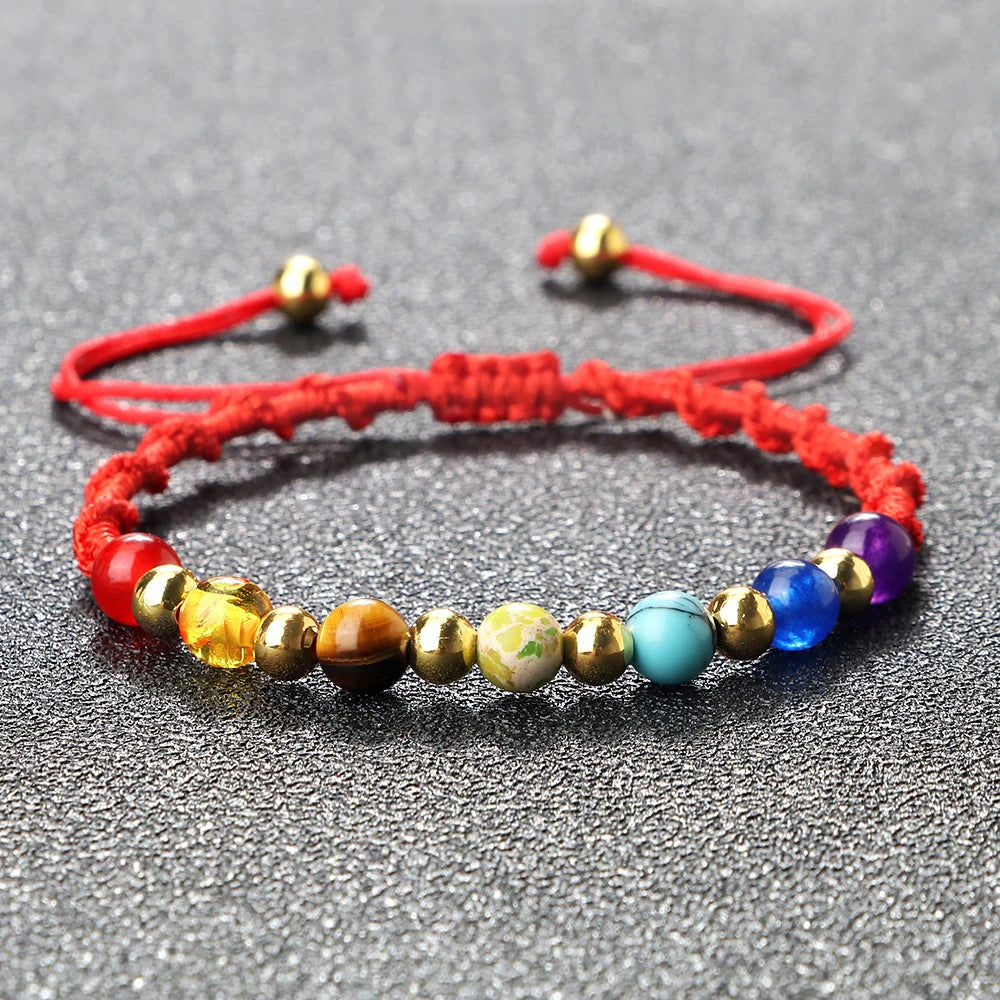 7 Chakra Gemstone Bracelet For Balance Unisex By Tinkers