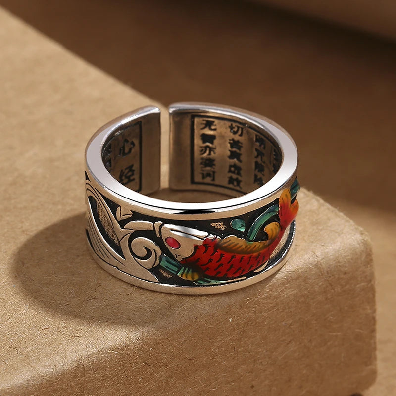 Enamel Carp Adjustable Ring by Tinkers Spiritual Energy