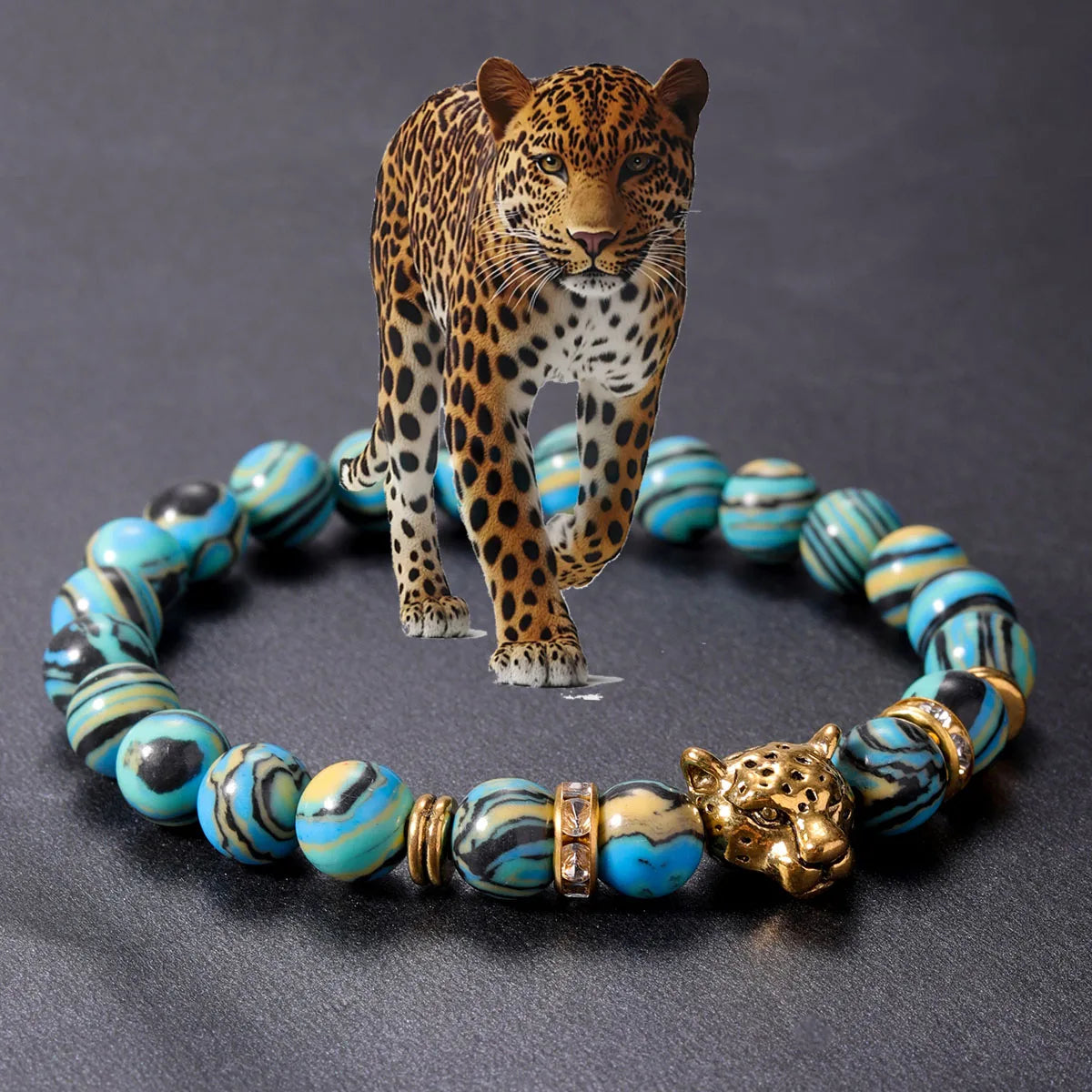 Elegant Handcrafted Malachite Tigers Eye Bracelet for Protection by Tinkers