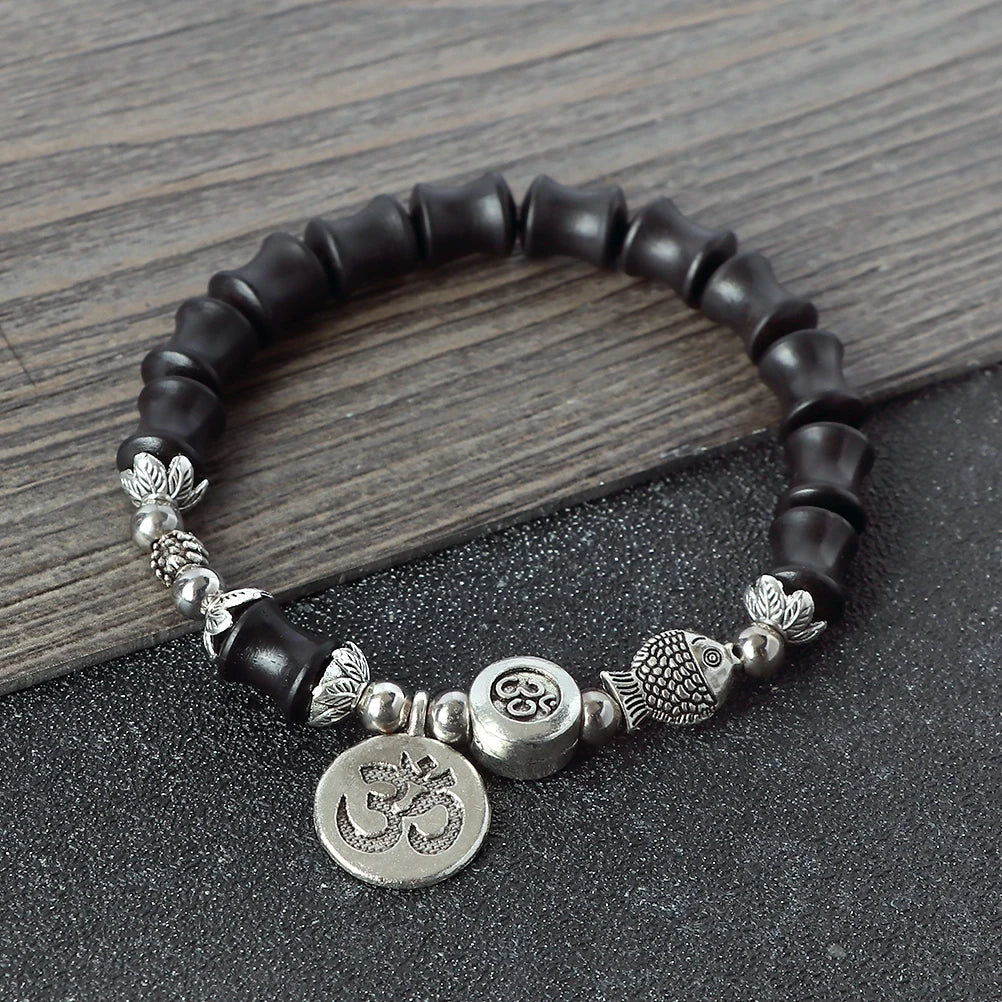 Bambusperlen-OM-Armband von Tinkers – Spirituelles Gleichgewicht