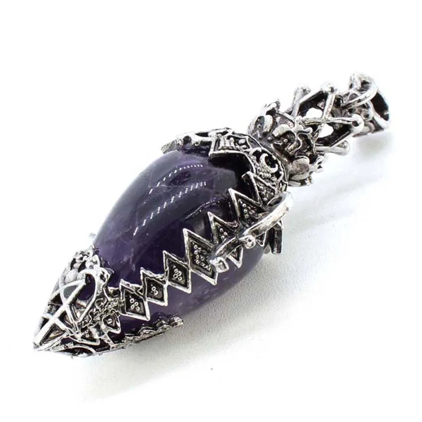 Natural Amethyst Quartz Pendulum Healing Gift For Women