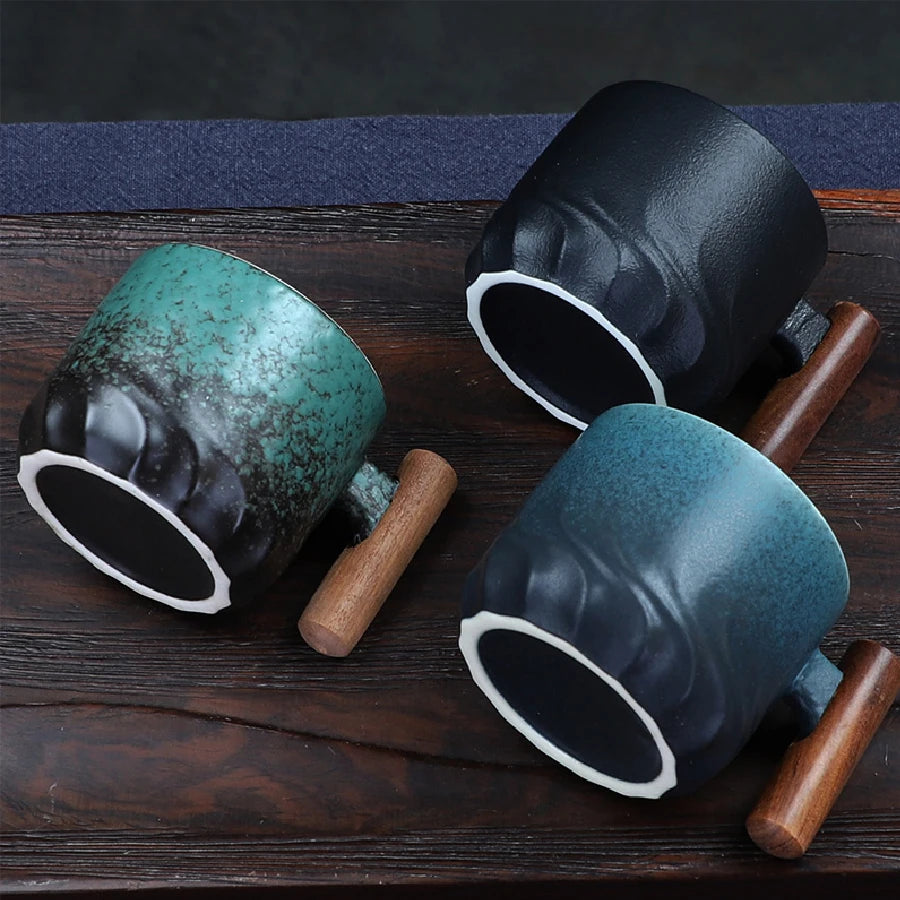 Tinkers Handmade Exquisite Coffee Cup With Wooden Handle Mug - Home & Garden > Kitchen & Dining > Tableware > Drinkware > Mugs