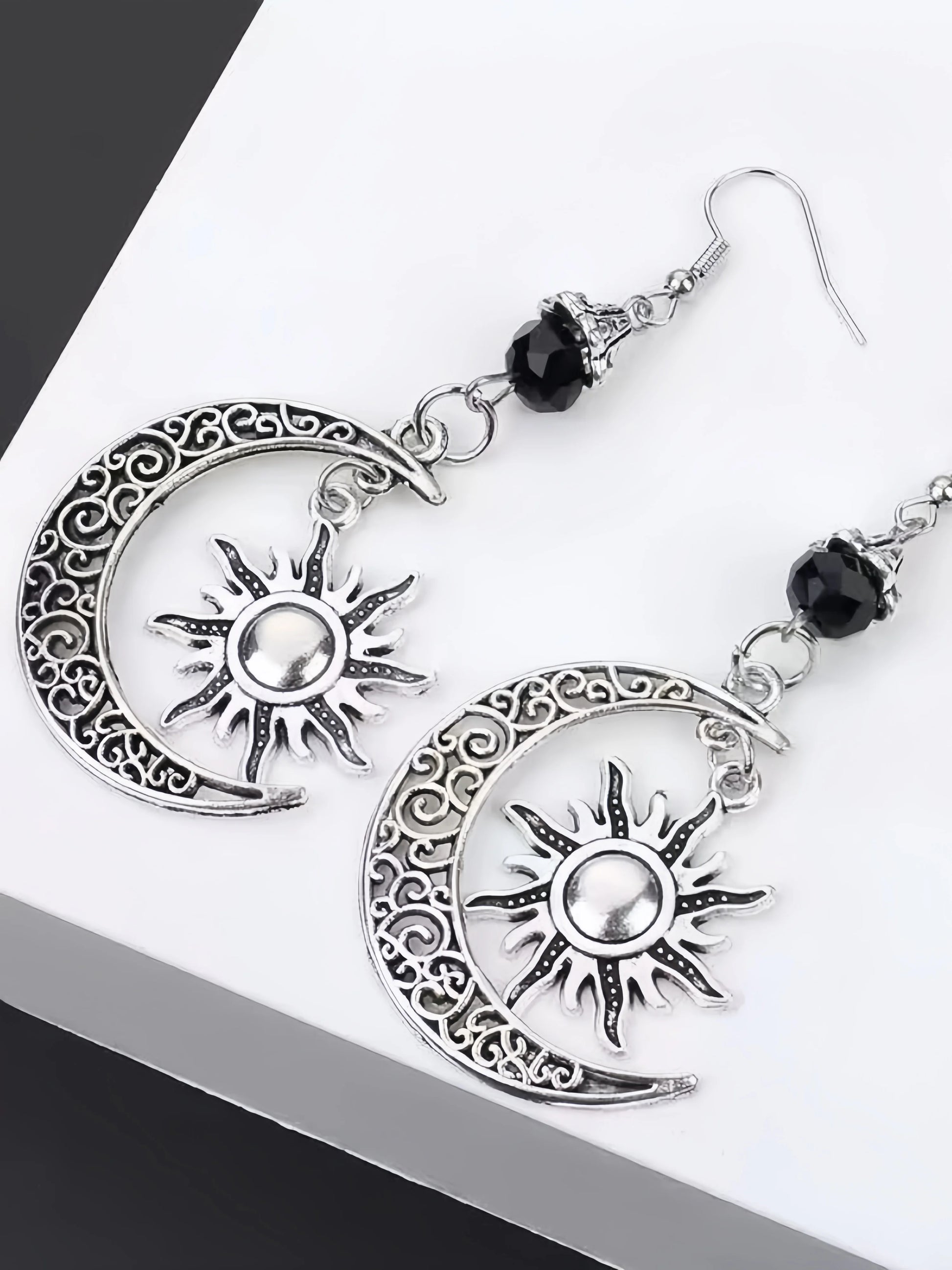 Tinkers Gothic Moon Sun Pentagram Dangle Earrings For Women And Men - Apparel & Accessories > Jewelry > Earrings