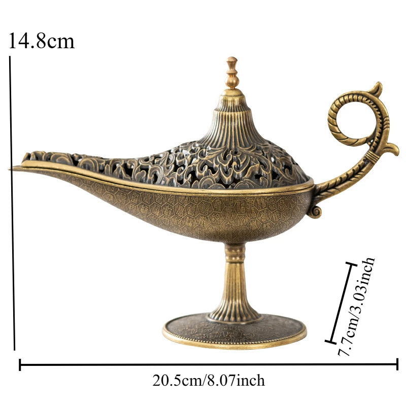 Tinkers Aladdin Genie Lamp Incense Burner Alloy Tea Ceremony Decor - Home & Garden > Decor > Home Fragrance Accessories > Incense Holders
