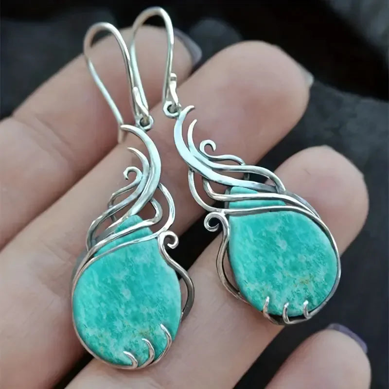 Tinkers Bohemian Turquoise Earrings For Women Vintage Jewelry Gift -
