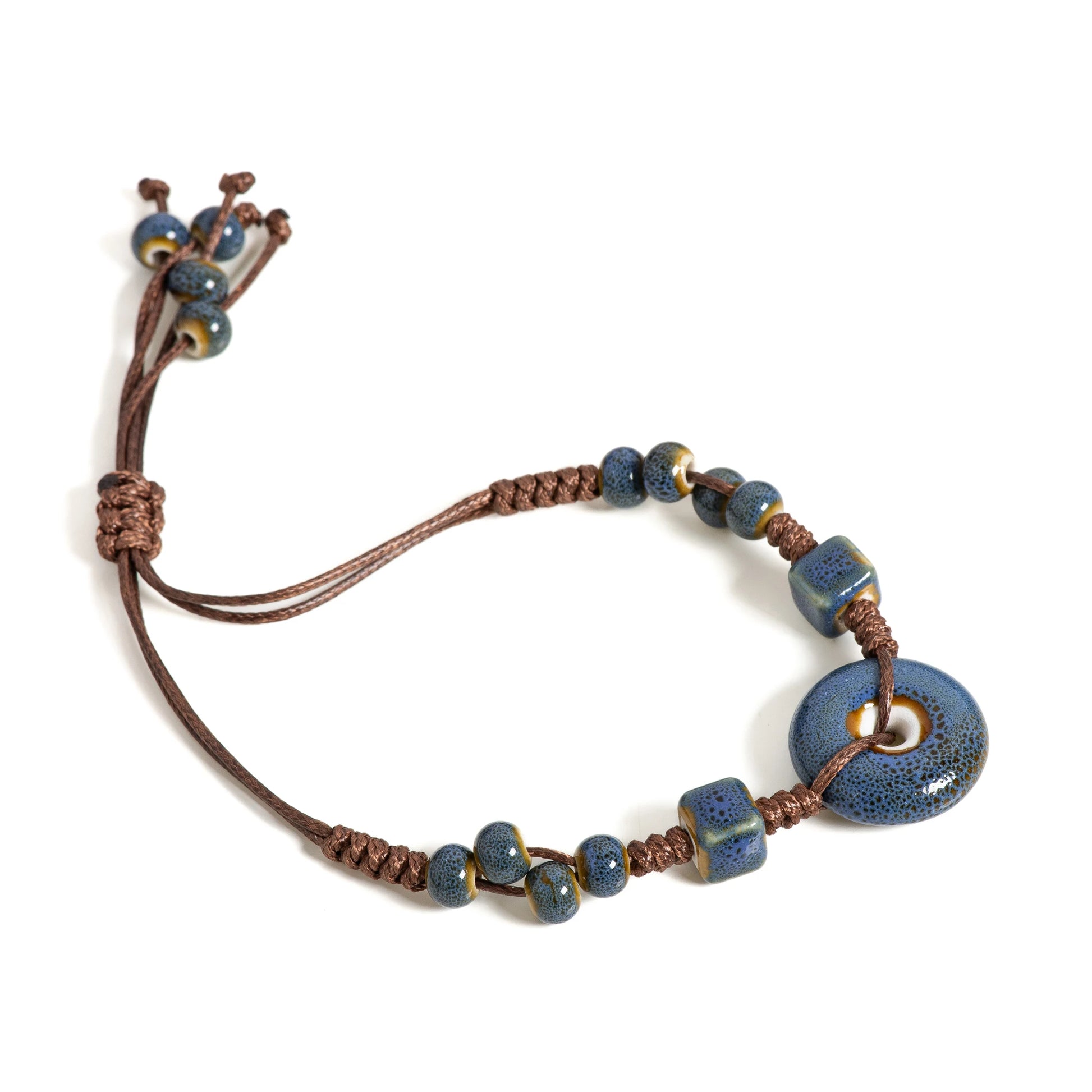 Tinkers Tinkers Glazed Ceramic Peace Buckle Bracelet Limited Boho -