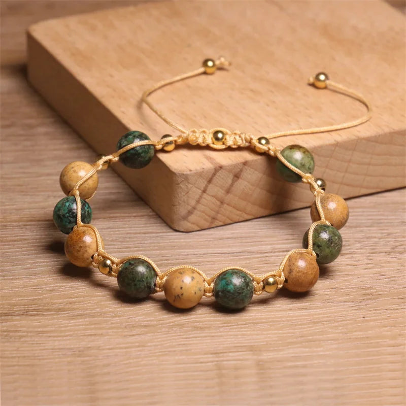 Tinkers Bohemian Picture Jasper Beaded Bracelet Exclusive Turquoise -
