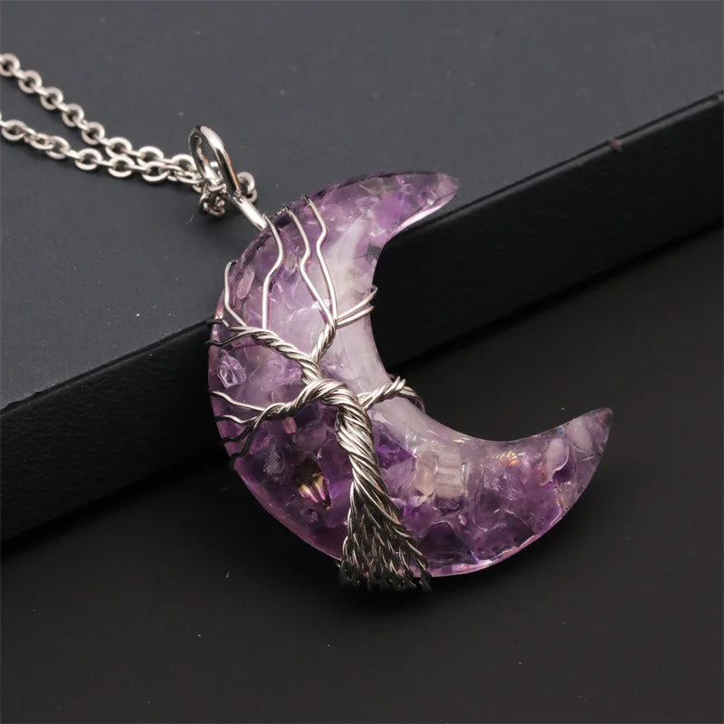 Natural Handcrafted Amethyst Reiki Healing Pendant by Tinkers