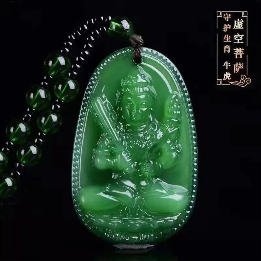 Jade Guanyin Anhänger Halskette Schutz Heilung Handarbeit