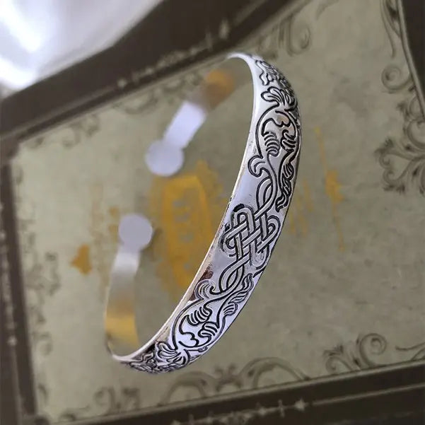 Neu Retro Manschette Armband Tibetischen Silber Geschnitzten Fisch