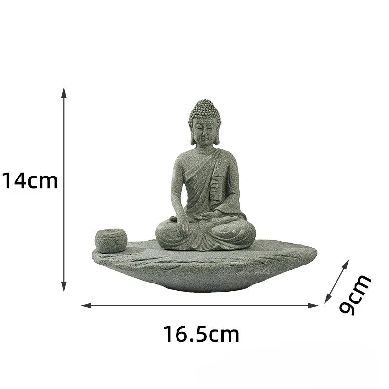 Tinkers Meditating Buddha Statue Zen Decor Incense Holder Home Desk -