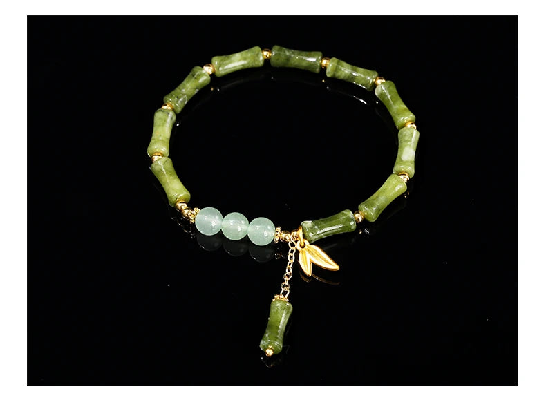 Tinkers JD Southern Jade Bamboo Leaf Pendant Bracelet Limited -