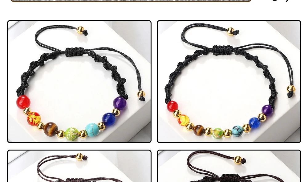 7 Chakra Gemstone Bracelet For Balance Unisex By Tinkers