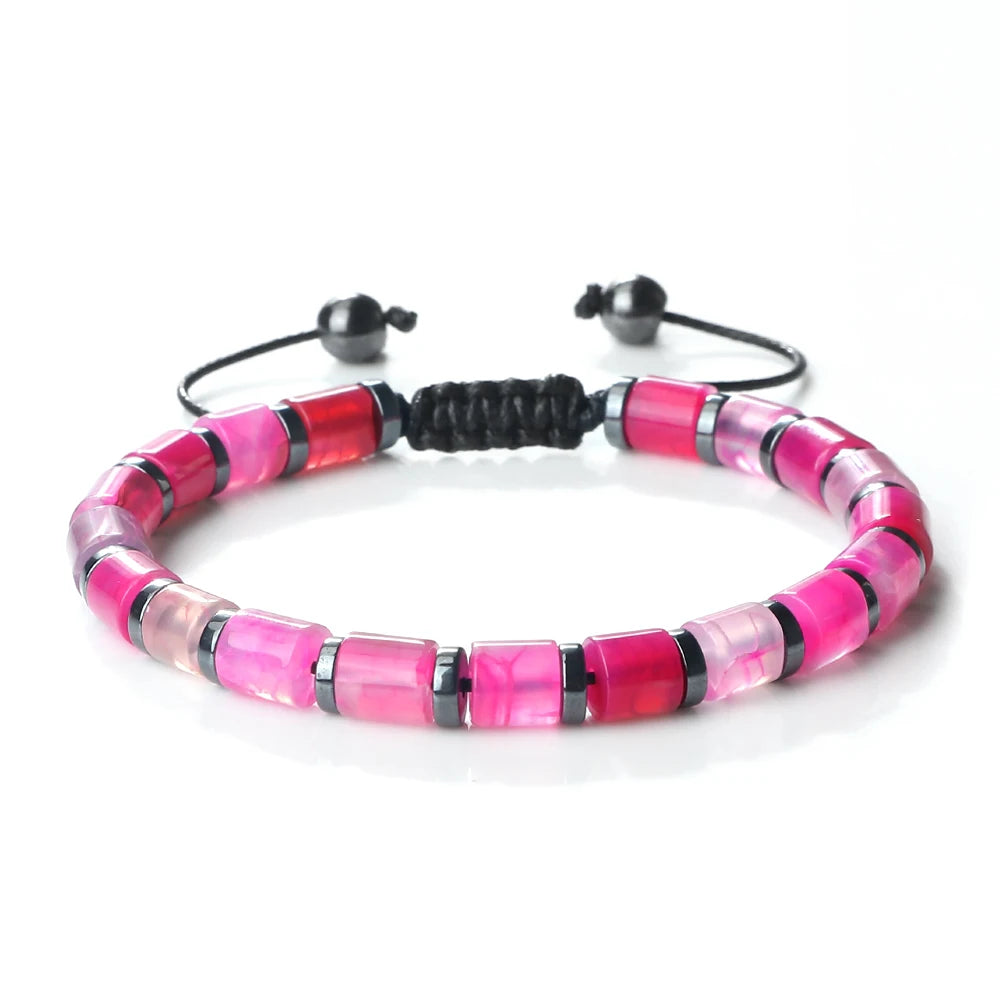 Tinkers Blue Cylinder Braided Bracelet Natural Stone Exclusive -