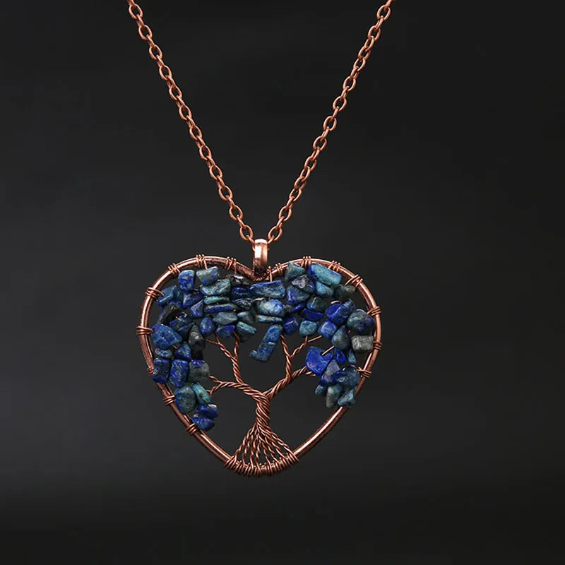 Tree of Life Crystal Necklace — Natural Healing Stone for Women