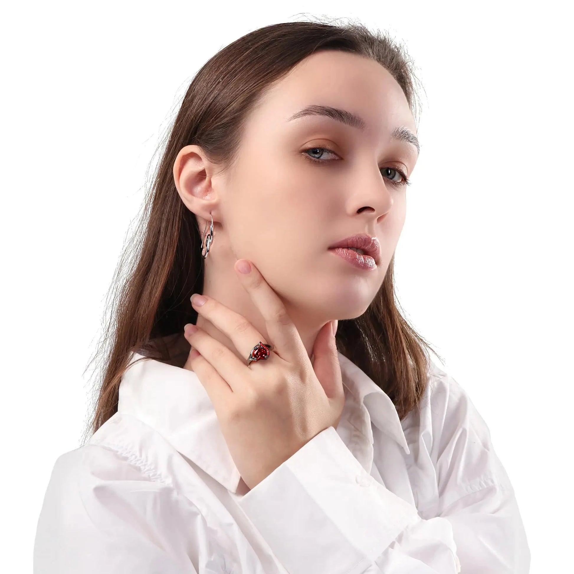 Tinkers Stainless Steel Couple Rings Blue Zircon Rhinestones - Apparel & Accessories > Jewelry > Rings