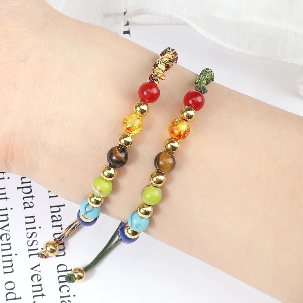 7 Chakra Gemstone Bracelet For Balance Unisex By Tinkers