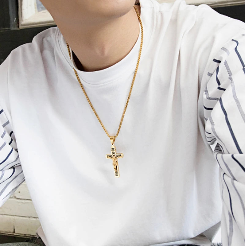 Natural Onyx Cross Pendant For Men Protection By Tinkers