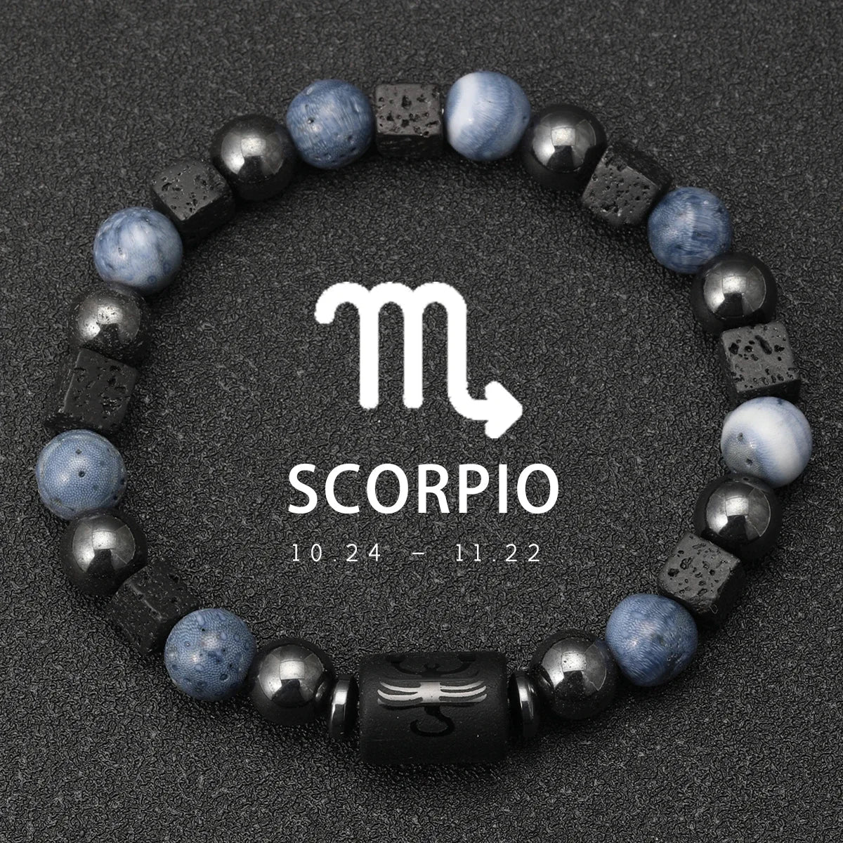 Zodiac Natural Stone Bracelet — All 12 Signs | Blue Coral & Copper