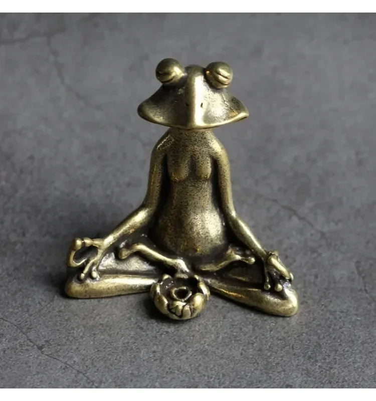 Copper Frog Incense Holder — Handcrafted Zen Figurine for Meditation & Home Decor