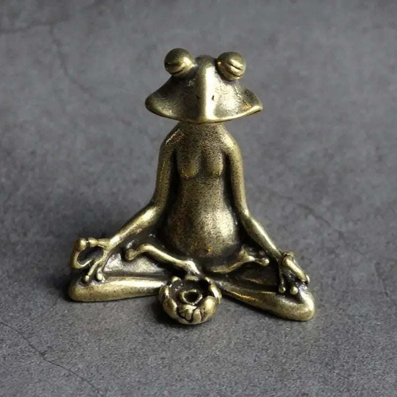 Copper Frog Incense Holder — Handcrafted Zen Figurine for Meditation & Home Decor
