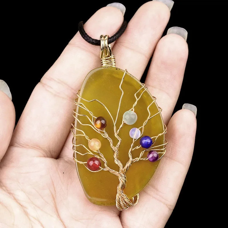 Agate Pendant Necklace By Tinkers Handcrafted Natural Stone Balance For Women