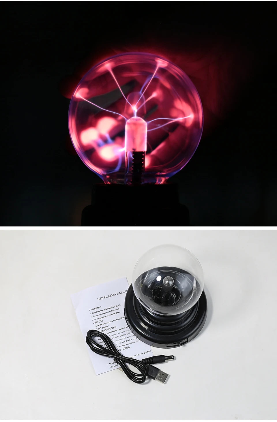 Magic Crystal Plasma Ball Lamp 3 Inch LED Night Light Kid Birthday Christmas Gift Lighting Bedroom Decor Novelty Lamp