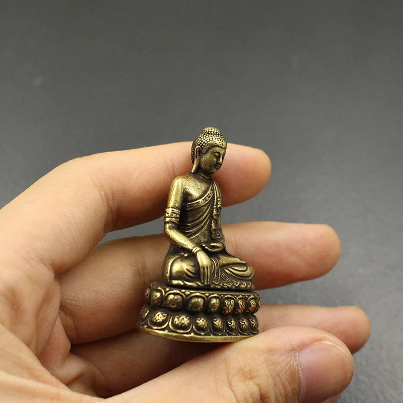 Tinkers Brass Sakyamuni Buddha Figurine Miniature Desktop Copper - Home & Garden > Decor > Figurines