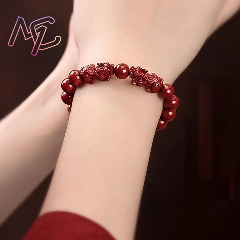 Tinkers Women's Red Cinnabar Pixiu Bead Bracelet Healing Jewelry - Uncategorized