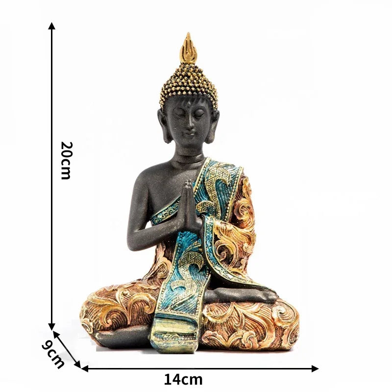 Tinkers Large Buddha Statue Green Resin Buddha Sculpture Home Decor - Home & Garden > Decor > Artwork > Sculptures & Statues