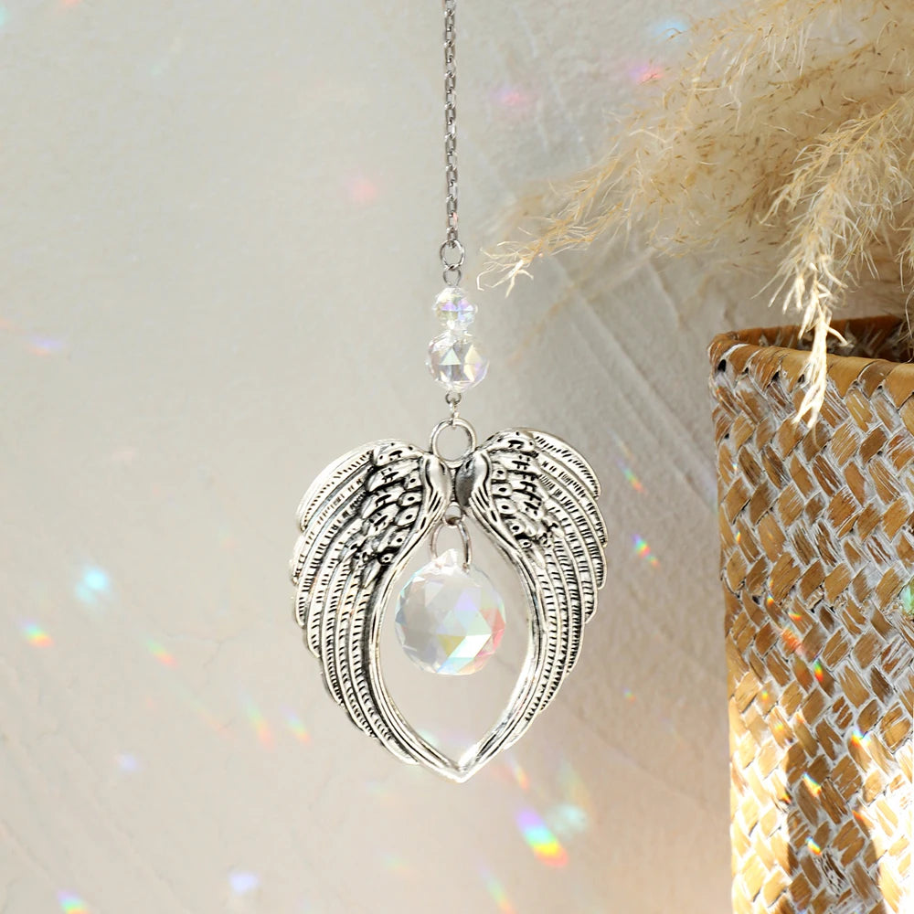 Elegant Handcrafted Angel Crystal Suncatcher for Spiritual Protection by Tinkers