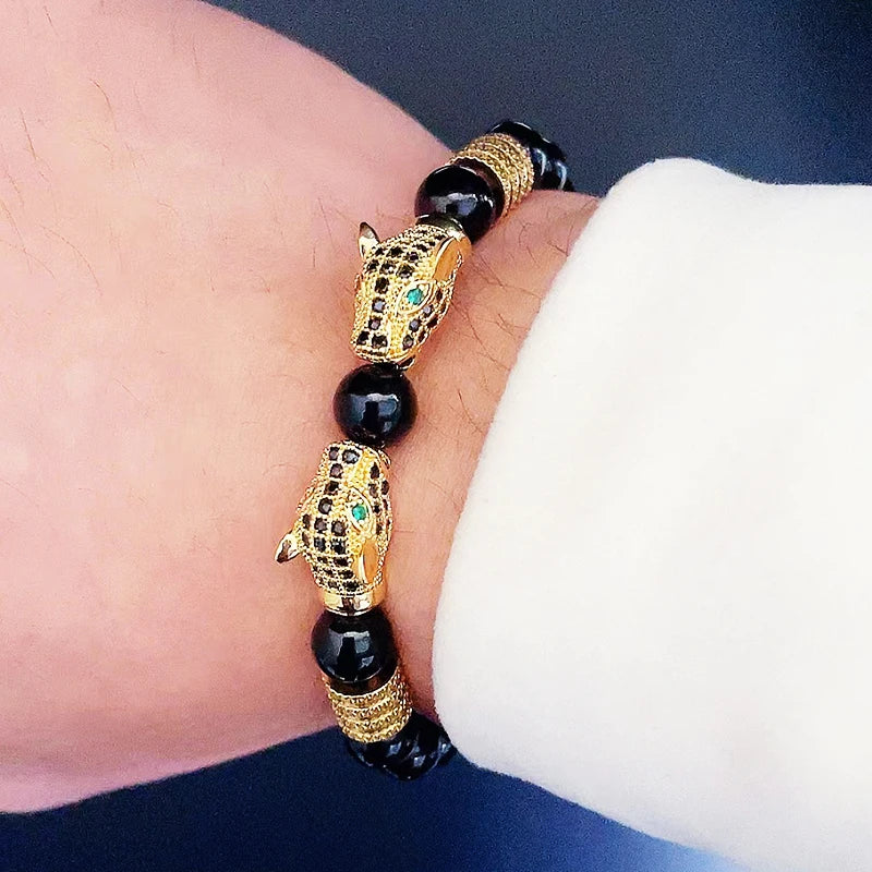 Natural Handcrafted Black Stone Bracelet for Protection by Tinkers