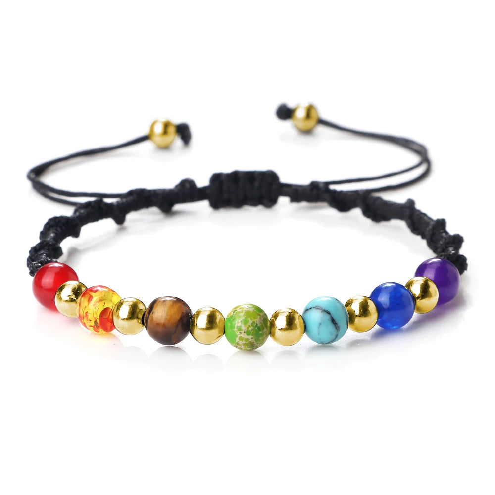 7 Chakra Gemstone Bracelet For Balance Unisex By Tinkers