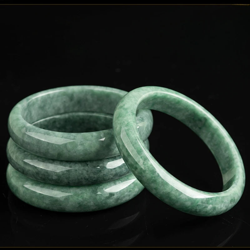 Tinkers Natural Jade Bean Green Bangle A Grade Ice Jadeite 54-62mm - Apparel & Accessories > Jewelry > Bracelets