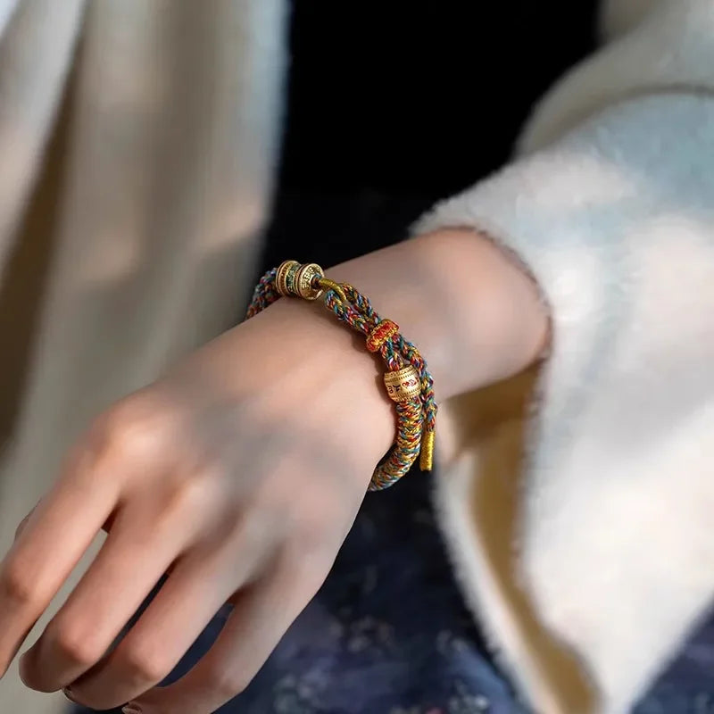 Om Mani Padme Hum Tibetan Rope Bracelet Red Thread Charm