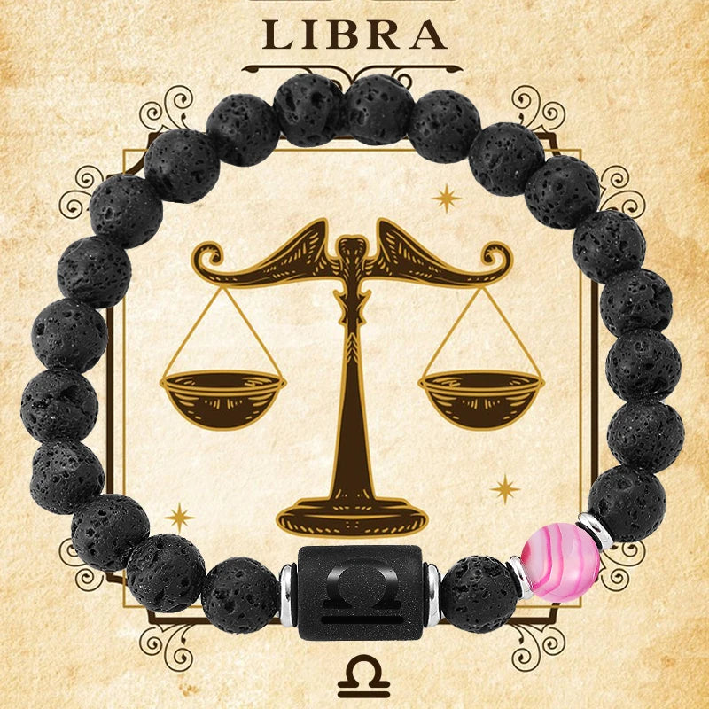 12 Zodiac Signs Natural Gemstone Bracelets For Friendship