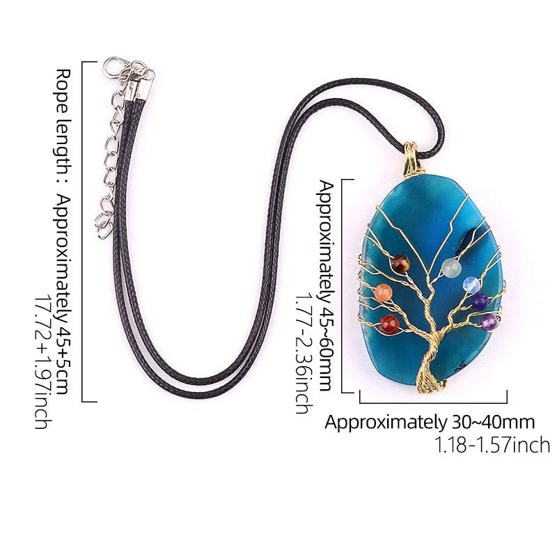 Agate Pendant Necklace By Tinkers Handcrafted Natural Stone Balance For Women