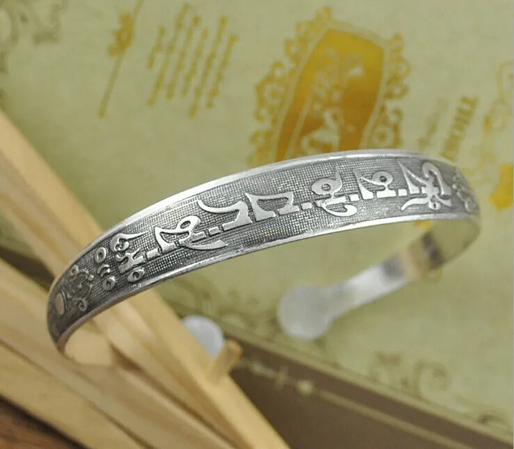 Türkises Schutzarmband Handarbeit Tibetsilber