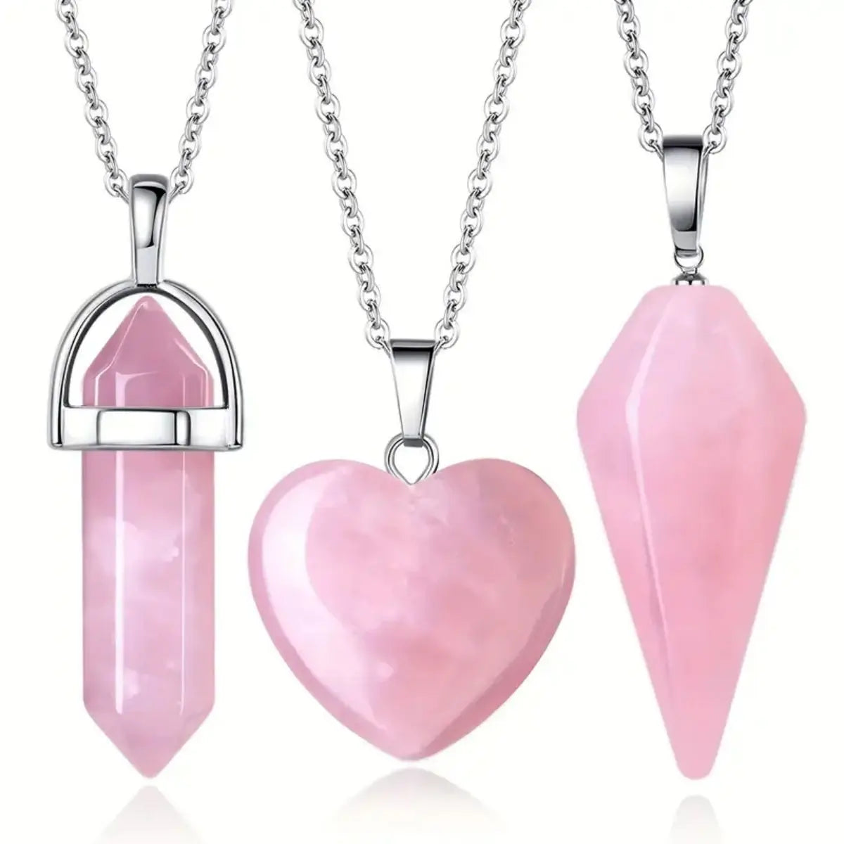 Handcrafted Rose Quartz Necklace Set for Healing Energy by Tinkers