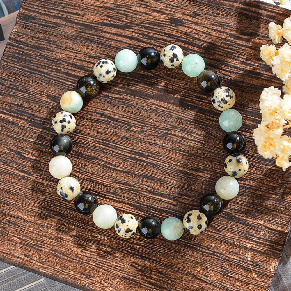 Obsidian 8mm Beaded Bracelet By Tinkers Energy Balance
