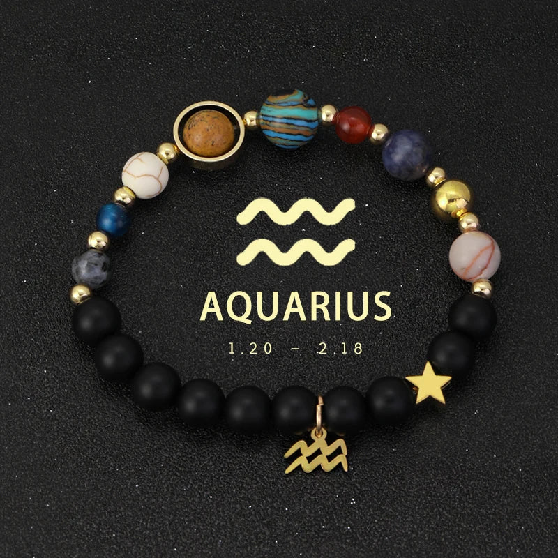 Tinkers Planet Bracelet Eight Planets Stones Zodiac Signs Gift -