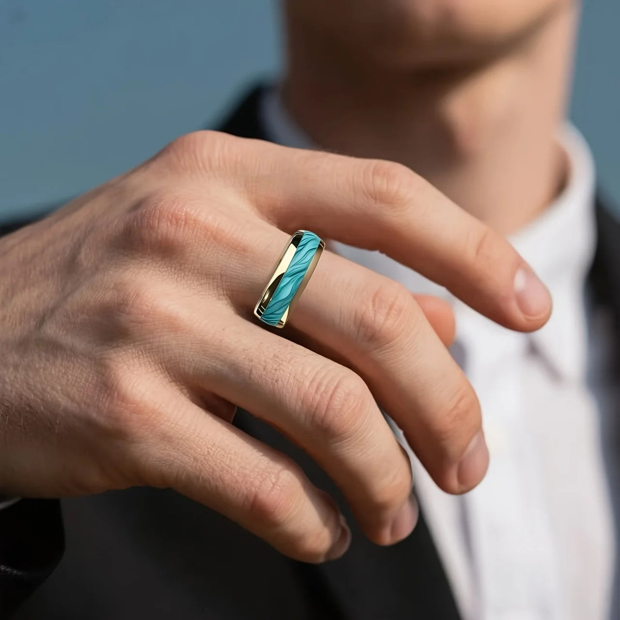 Natural Handcrafted Turquoise Ring for Men by Tinkers – Protection Healing