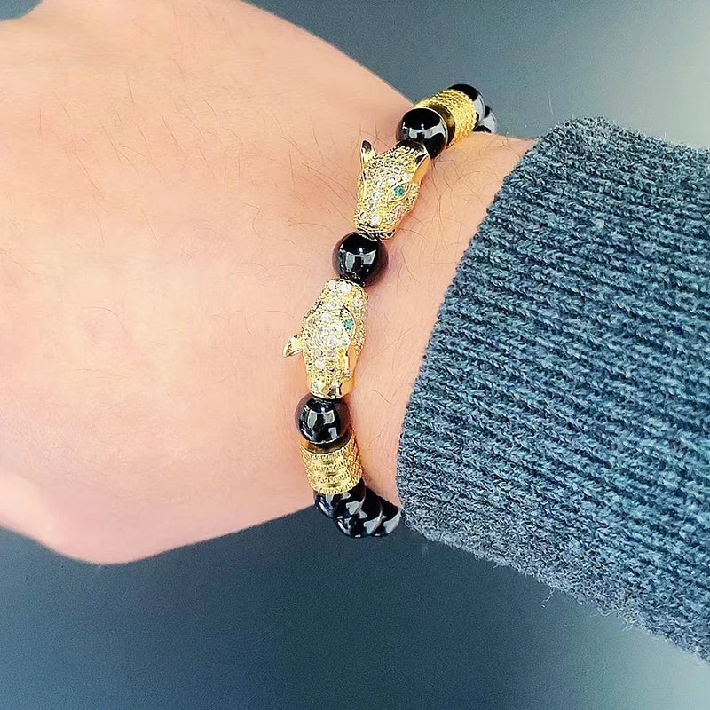 Natural Handcrafted Black Stone Bracelet for Protection by Tinkers