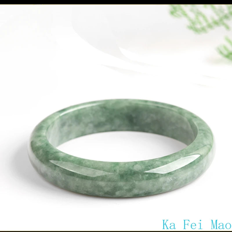 Tinkers Natural Jade Bean Green Bangle A Grade Ice Jadeite 54-62mm - Apparel & Accessories > Jewelry > Bracelets