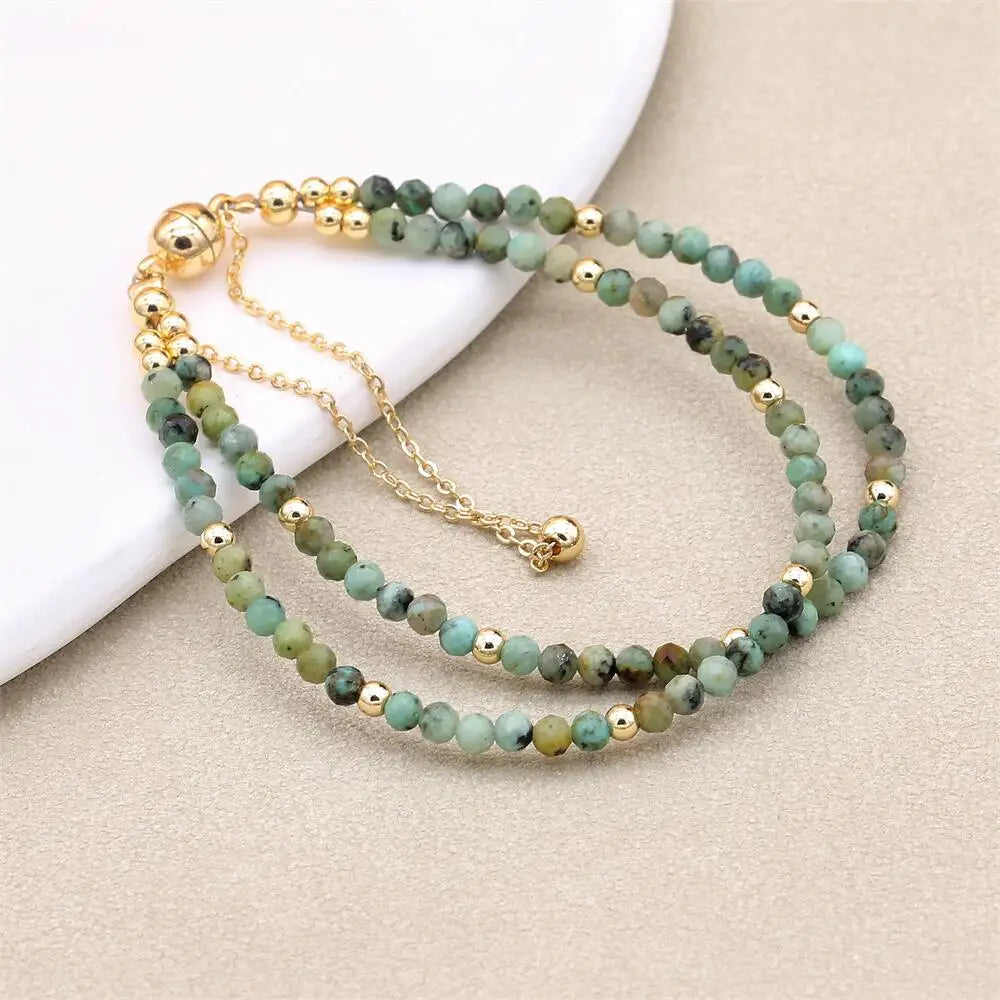 Tinkers Double Layer African Jasper Beads Bracelet Magnetic Strand - Apparel & Accessories > Jewelry > Bracelets