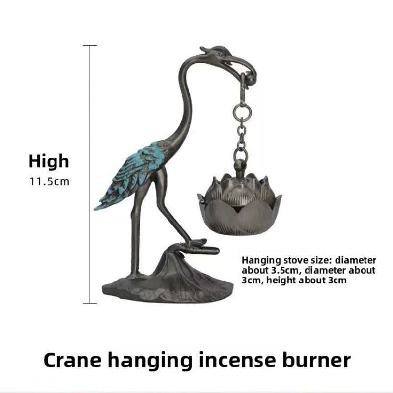 Tinkers Red Crowned Crane Incense Burner Lotus Holder Sandalwood - Uncategorized