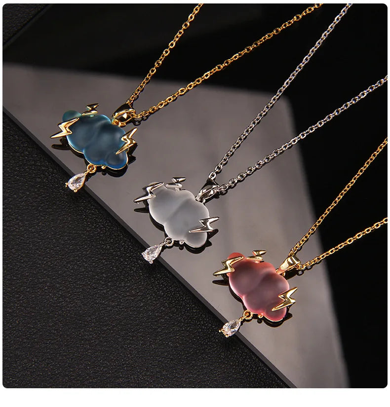 Handcrafted Natural Raindrop Gemstone Necklace for Women's Serenity by Tinkers