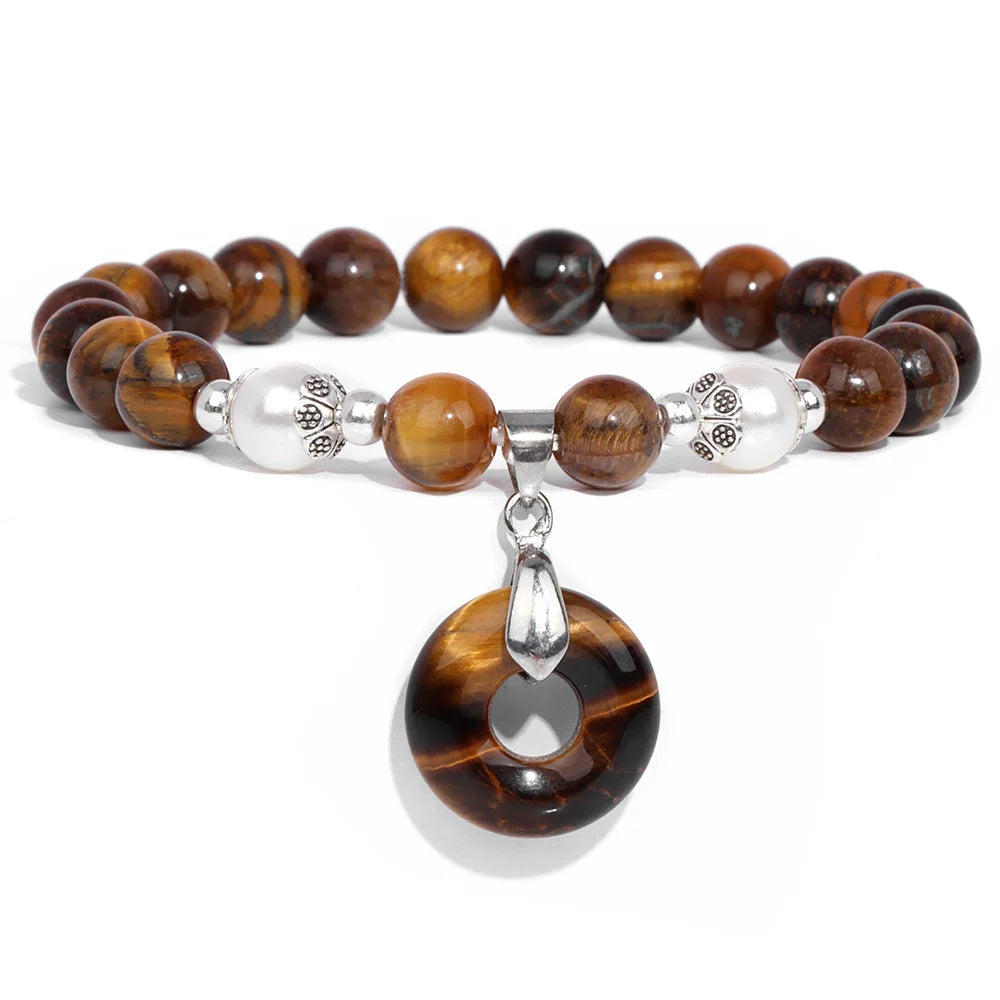 Unisex Natural Tiger Eye Bracelet for Healing Balance by Tinkers