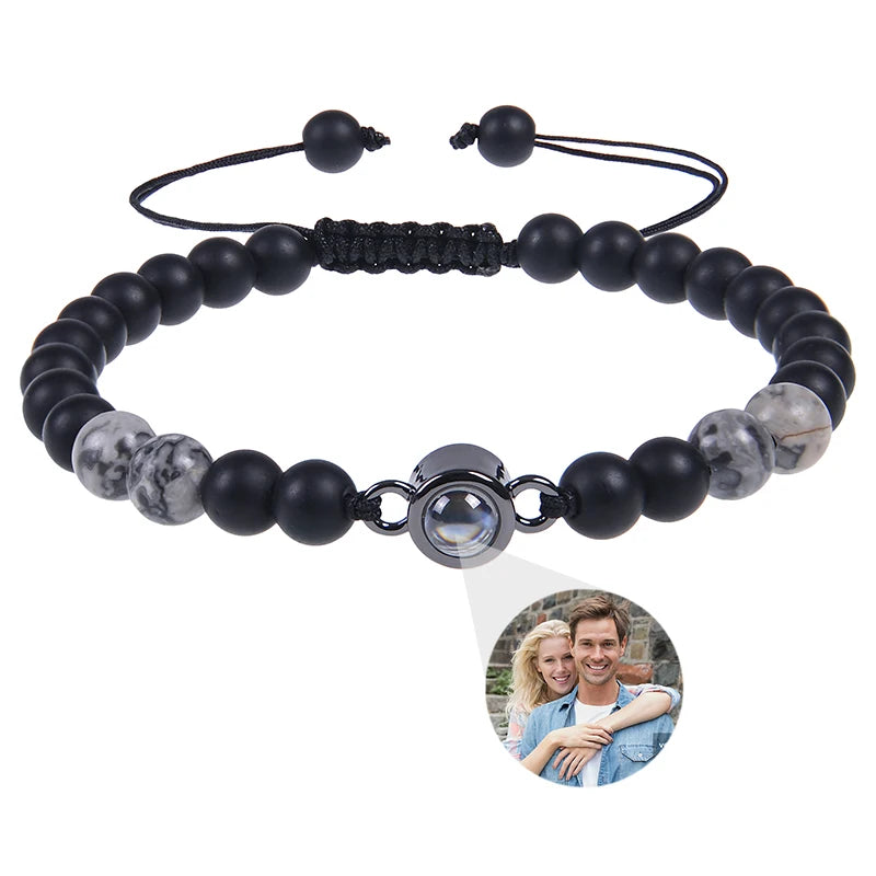 Schwarzes mattes Tigerauge-Fotoarmband von Tinkers Energy